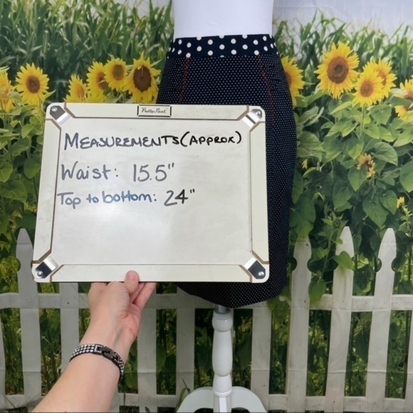 BARASCHI Navy Polka Dot Pencil Skirt 4 - Picture 16 of 16